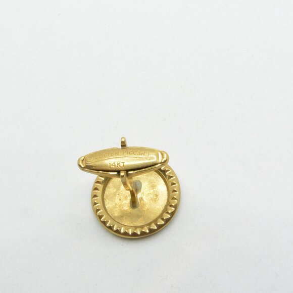 Lucien Piccard Vintage 14K Gold Cufflinks with red stones - Picture 3 of 3